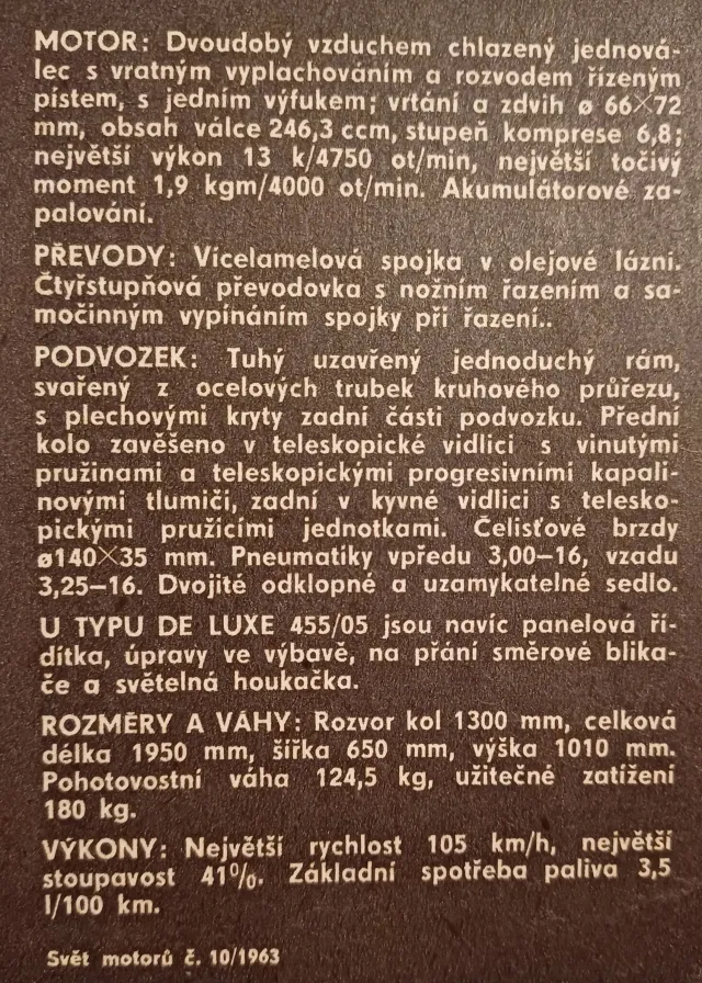 ČZ 250 standart typ 455  - fotogalerie