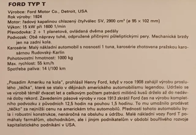 Ford typ T - fotogalerie